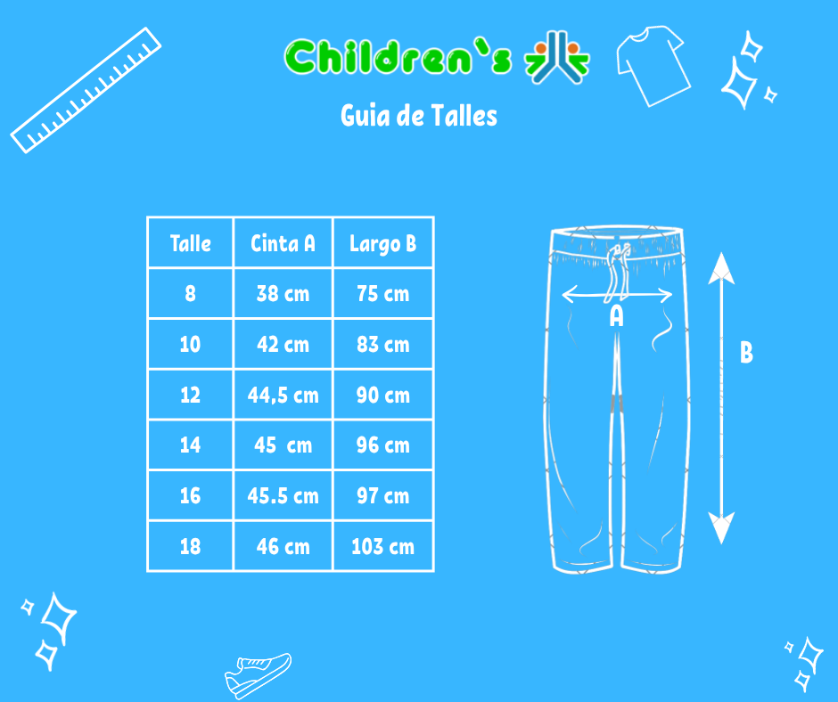 Tabla de talles — Pantalon  Nieve Termico Silver Algodon (Con Wata)
