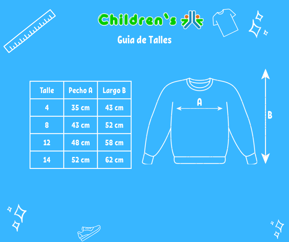 Tabla de talles — Buzo de Algodon Rustico Con Espadas Bordadas