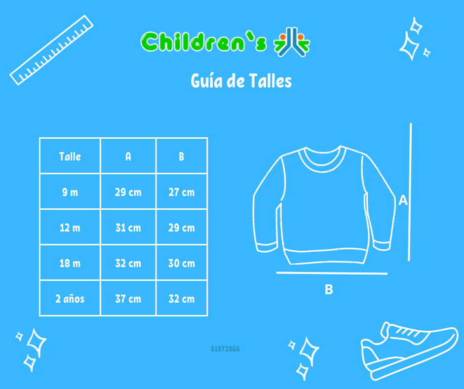 Tabla de talles — Buzo de Algodon Frizado Con Aplique de Oso