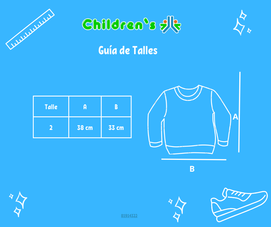 Tabla de talles — Buzo de Algodon Frizado Estampado Con Oso