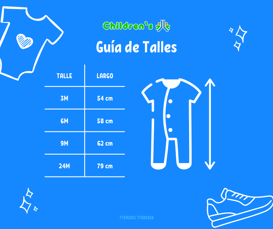 Tabla de talles — Enterito Termico Con Cierre "SIN BOTITA"