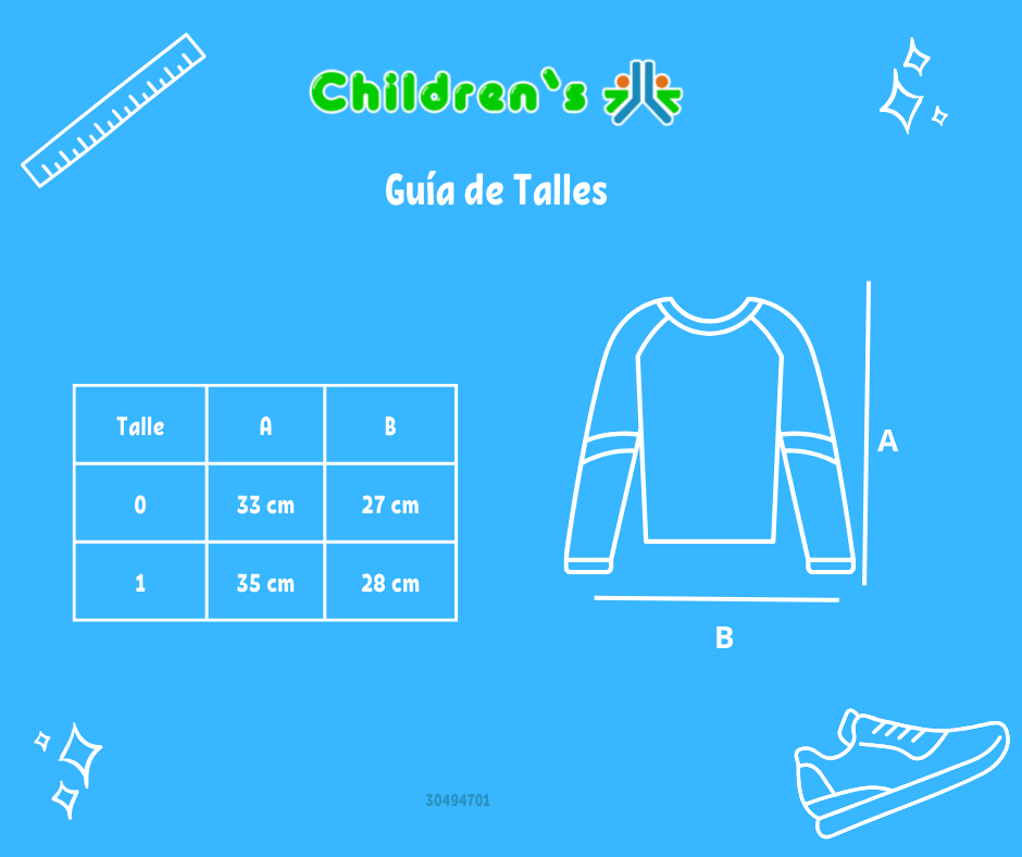 Tabla de talles — Remera Manga Larga Estampado Moto