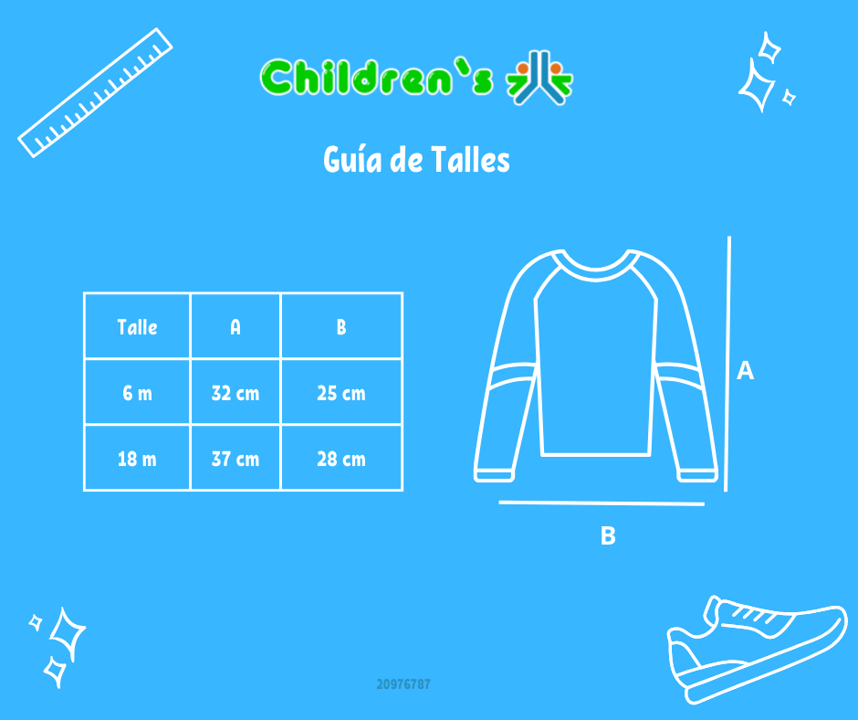 Tabla de talles — Remera Manga Larga Combinada