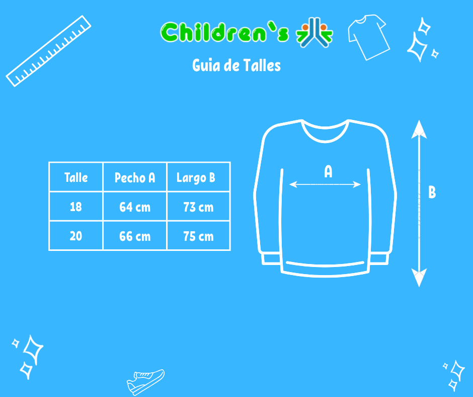 Tabla de talles — Camperon Gaban Corderoy Interior Viyela y Wata Capucha