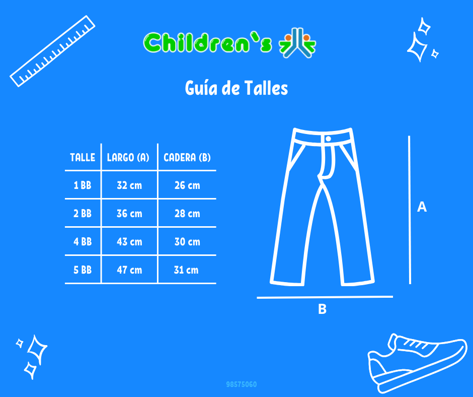 Tabla de talles — Pantalon de Corderoy Oxford Estampado con Flores