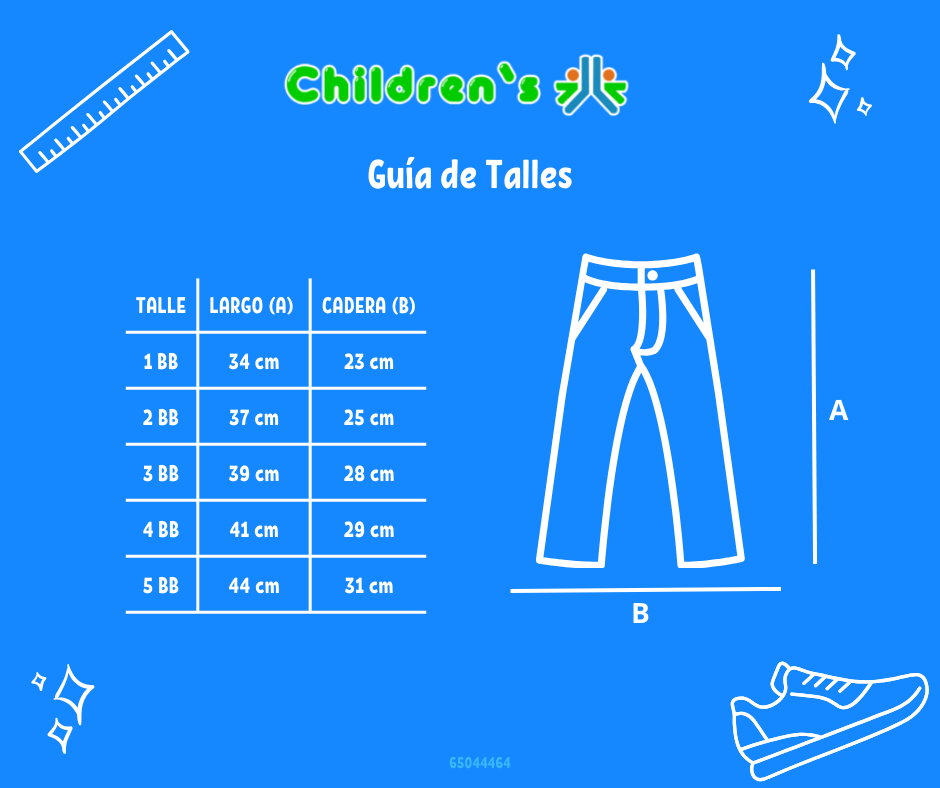 Tabla de talles — Pantalon de Corderoy con Bolsillo Cargo Bordado