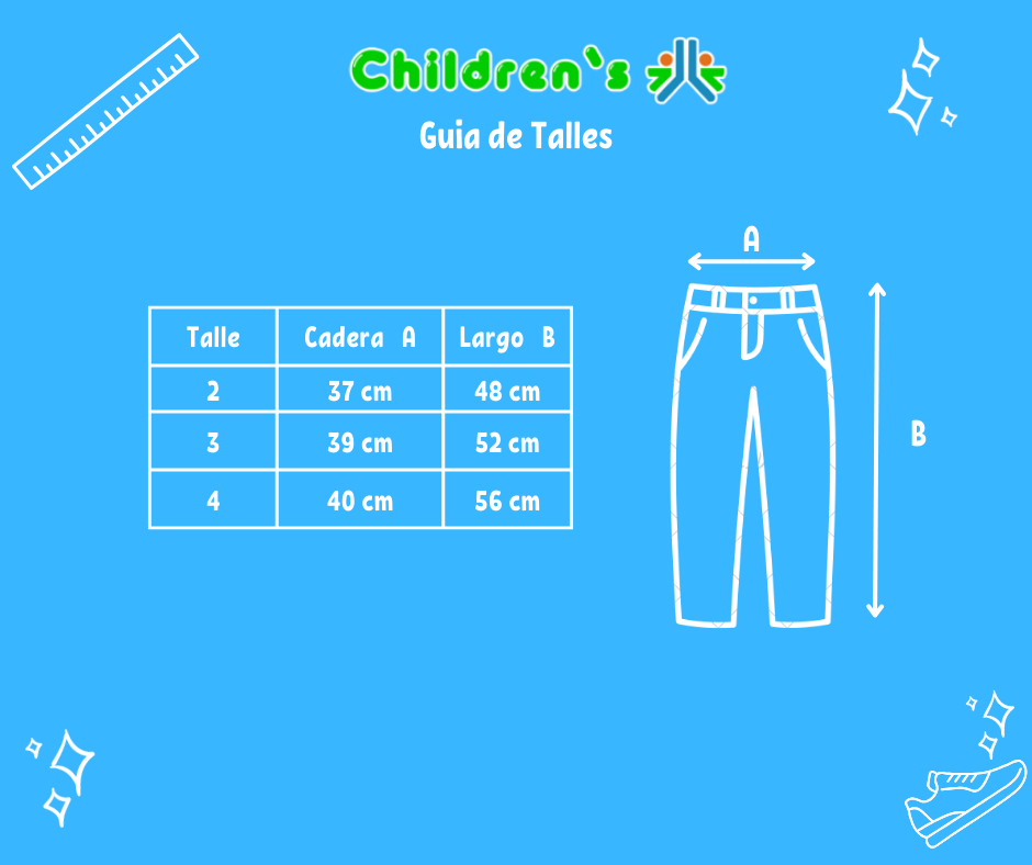 Tabla de talles — Pantalon de Corderoy con Elastico