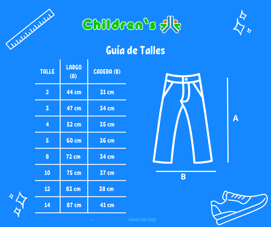 Tabla de talles — Pantalon de Corderoy