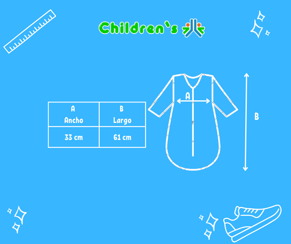 Tabla de talles — Saco de Dormir con Mangas de Piel Estampado Ositos