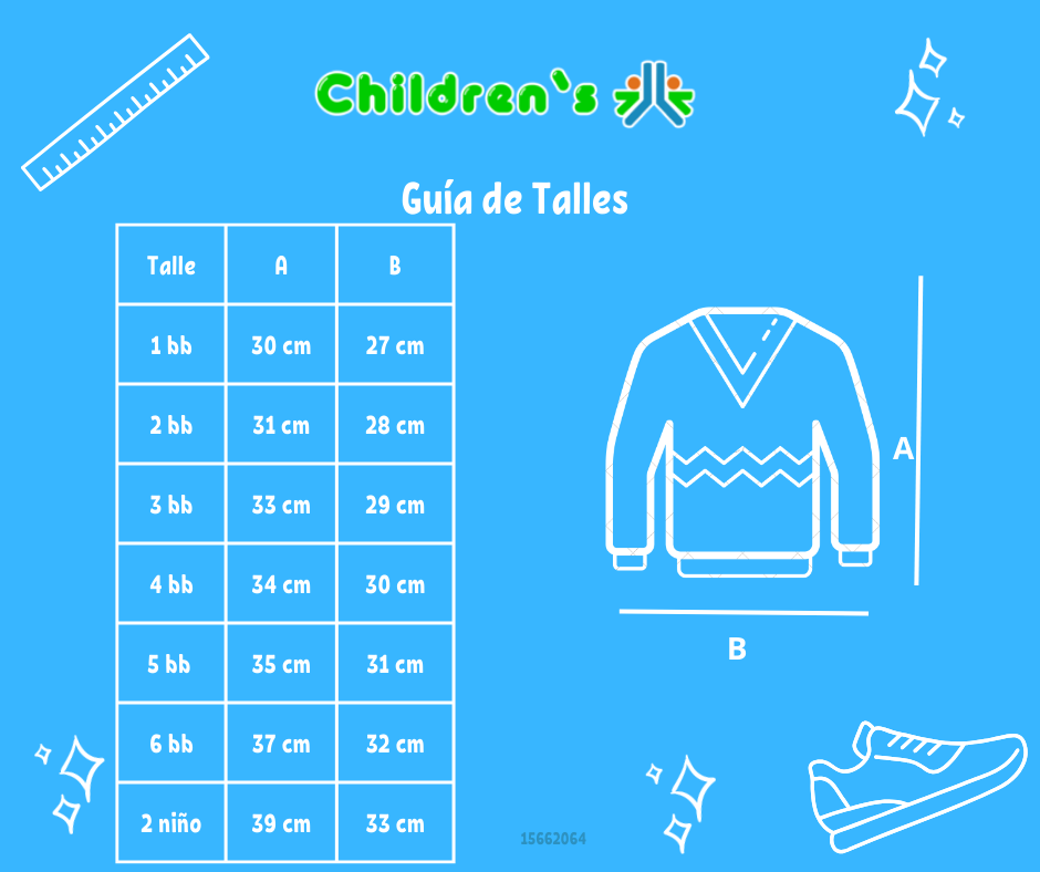 Tabla de talles — Sweater / Pullover Tejido Bordado de Flores