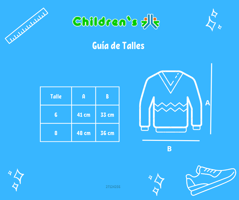 Tabla de talles — Pullover Sweater Tejido con Rayas y Flor Bordado
