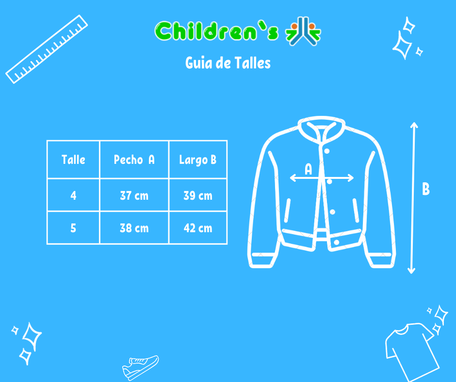 Tabla de talles — Campera de Jean con Cordero Interno