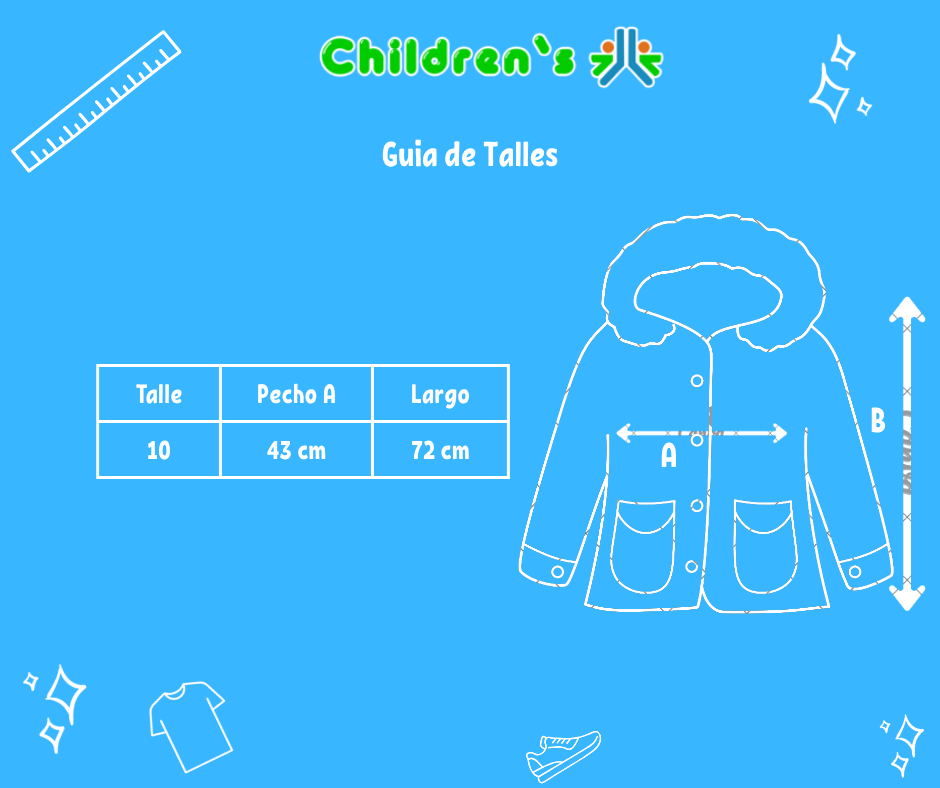 Tabla de talles — Tapado de Microfibra con Botones