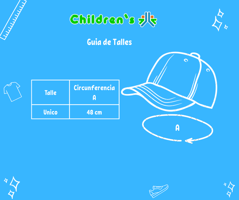 Tabla de talles — Gorro Cap de Corderoy Estampado Pelotas de Futbol