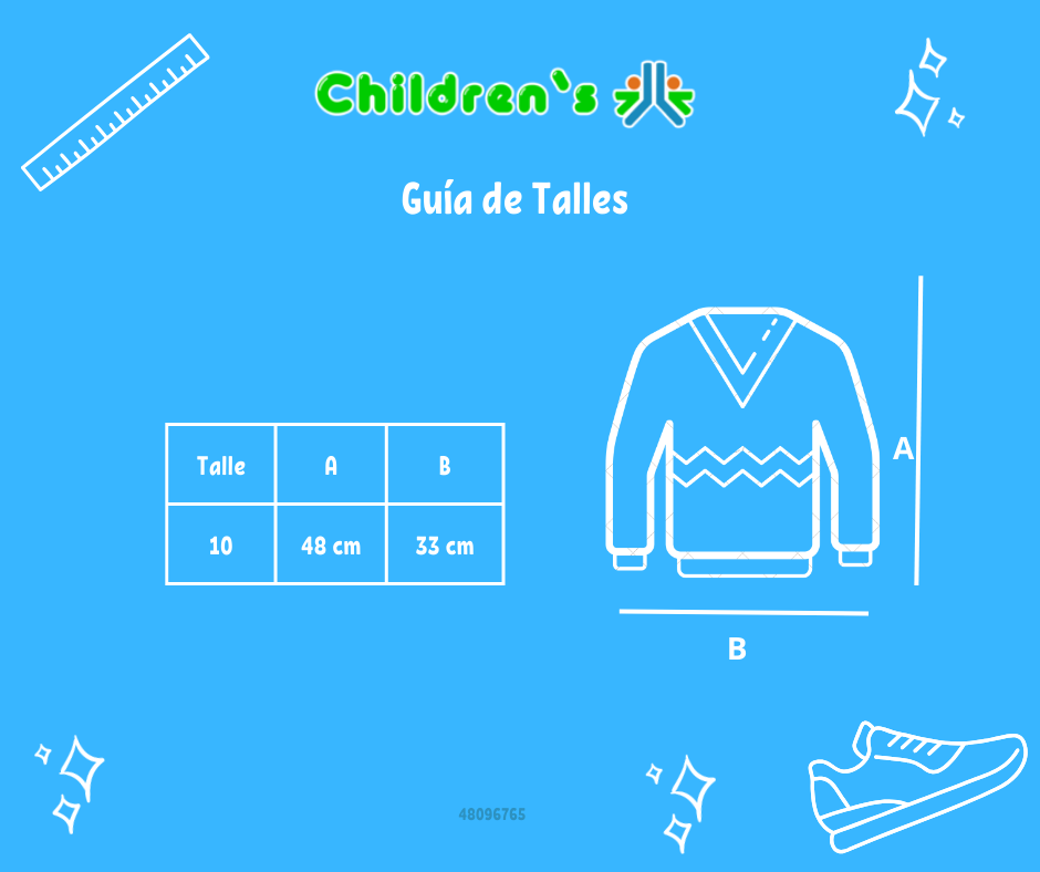 Tabla de talles — Pullover Sweater Tejido con Cierre y Rayas