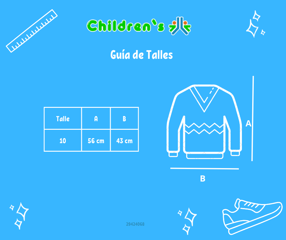 Tabla de talles — Pullover Sweater Tejido liso en ocho a mano