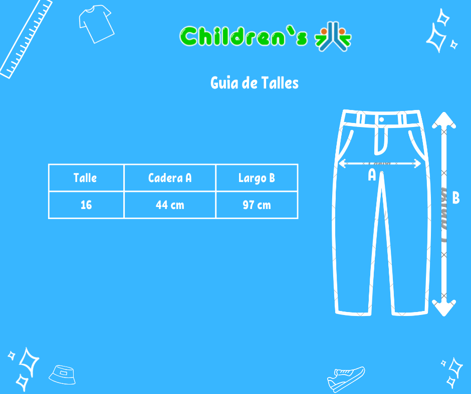 Tabla de talles — Pantalon Gabardina Tipo Cargo