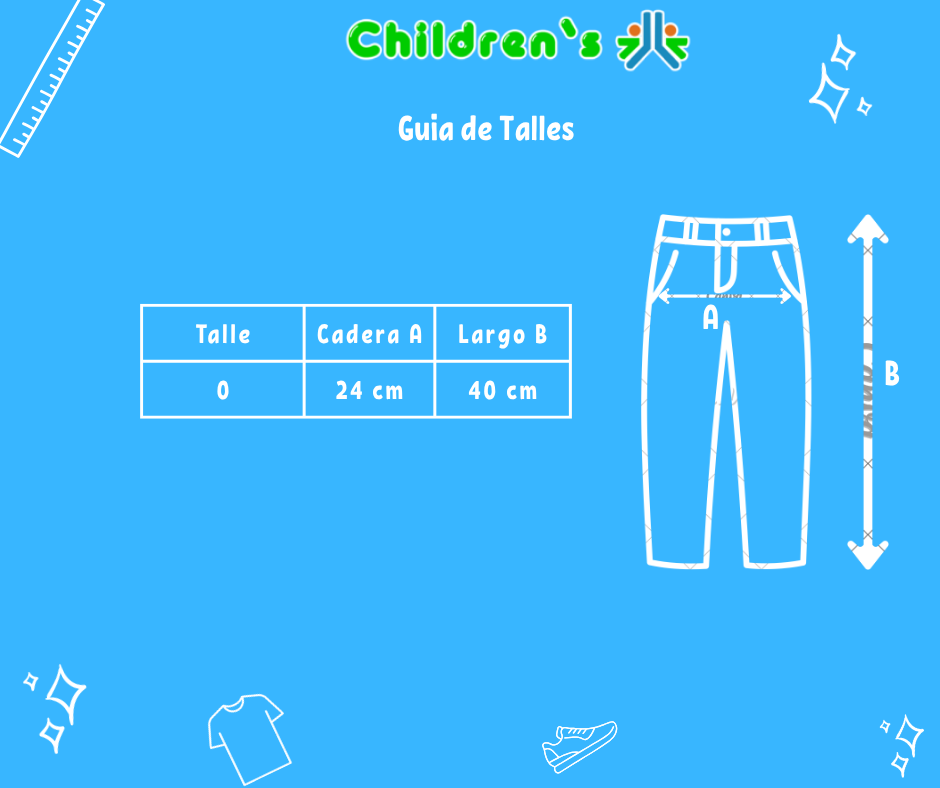 Tabla de talles — Pantalon Gabardina Con Cintura Regulable