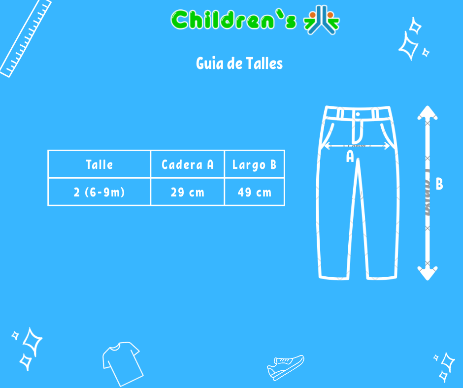 Tabla de talles — Pantalon Gabardina Con Cintura Elastizada