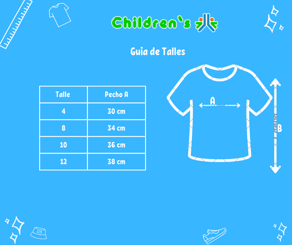 Tabla de talles — Remera Manga Corta Estampado Nena