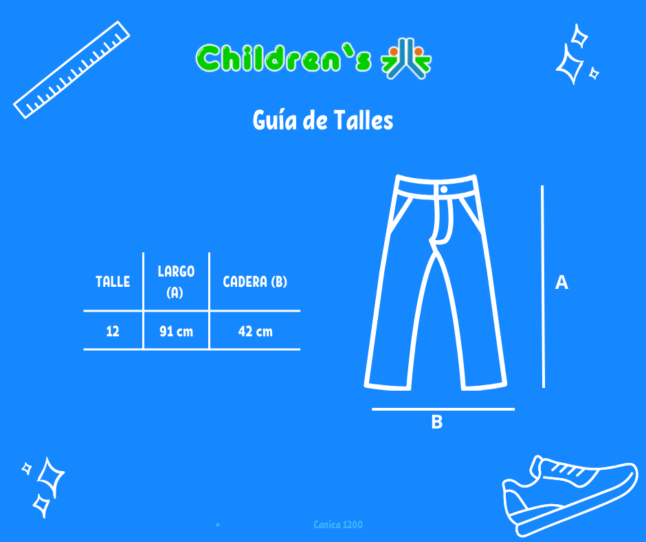Tabla de talles — Pantalon corderoy