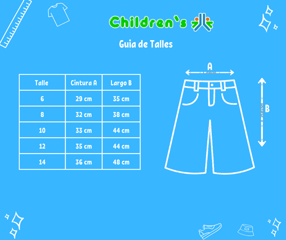 Tabla de talles — Bermuda de Jean Estampado