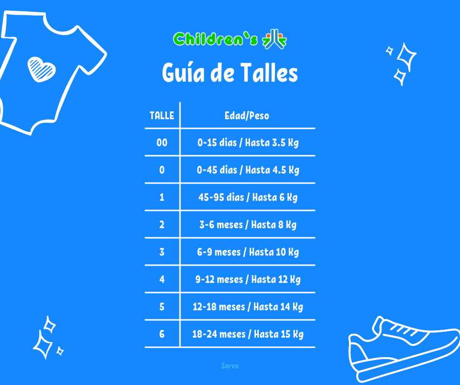 Tabla de talles — Pijama Verano Remera Manga Corta y Short Bordado Maree Basse