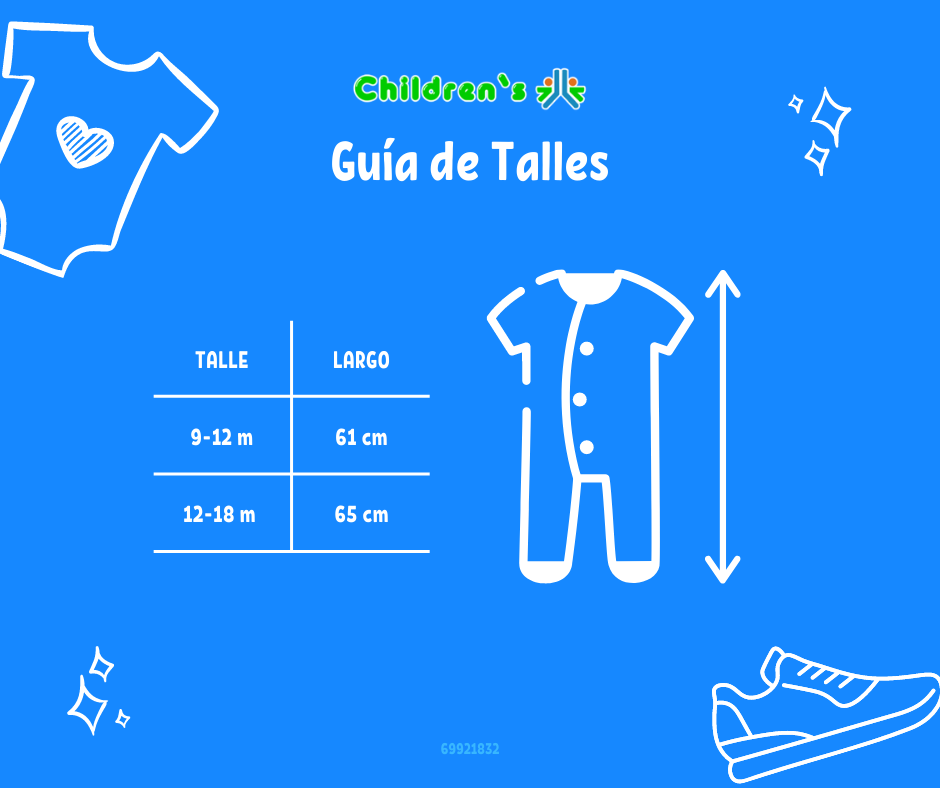 Tabla de talles — Astronauta Enterito Termico con Wata Estampado Conejos