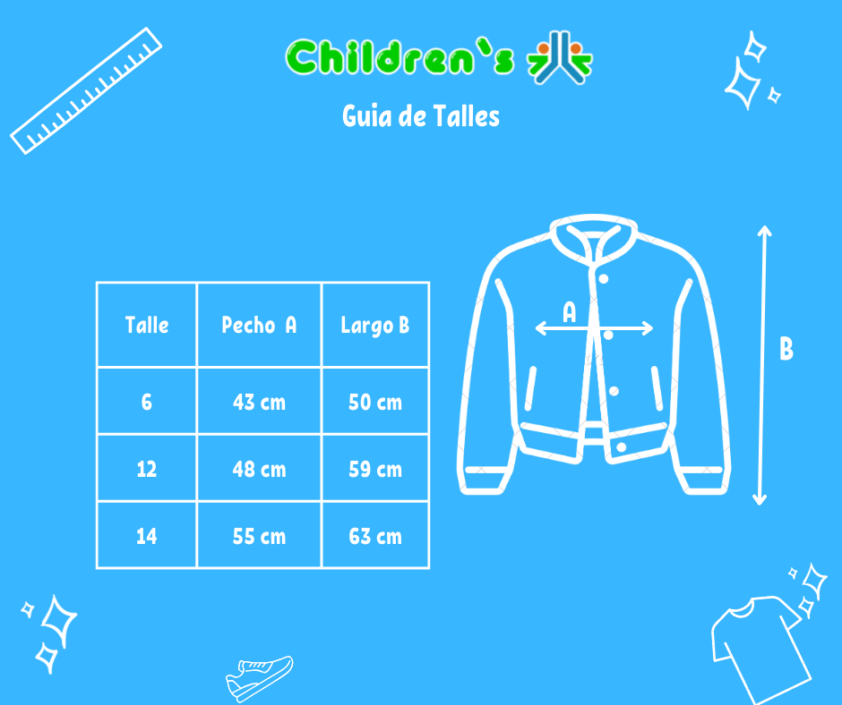 Tabla de talles — Campera de Corderoy con Cordero Interno