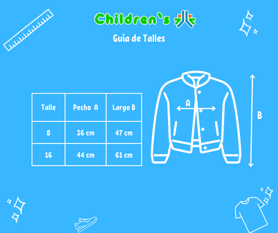 Tabla de talles — Campera de Jean Prelavado con Cordero