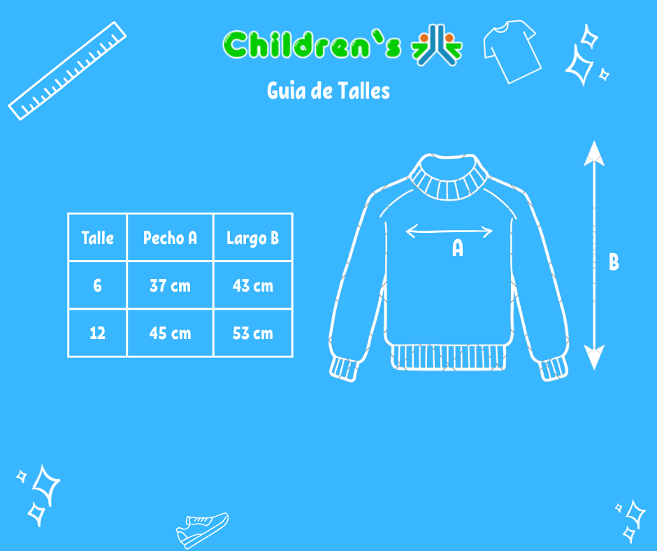 Tabla de talles — Buzo Polar Bordado 12 y Pelota