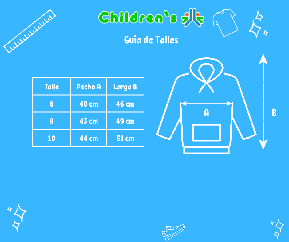 Tabla de talles — Buzo Polar con Flor y Estrellas Labradas