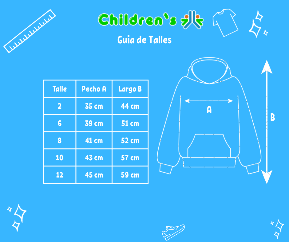 Tabla de talles — Buzo Polar con Capucha Varon "53"