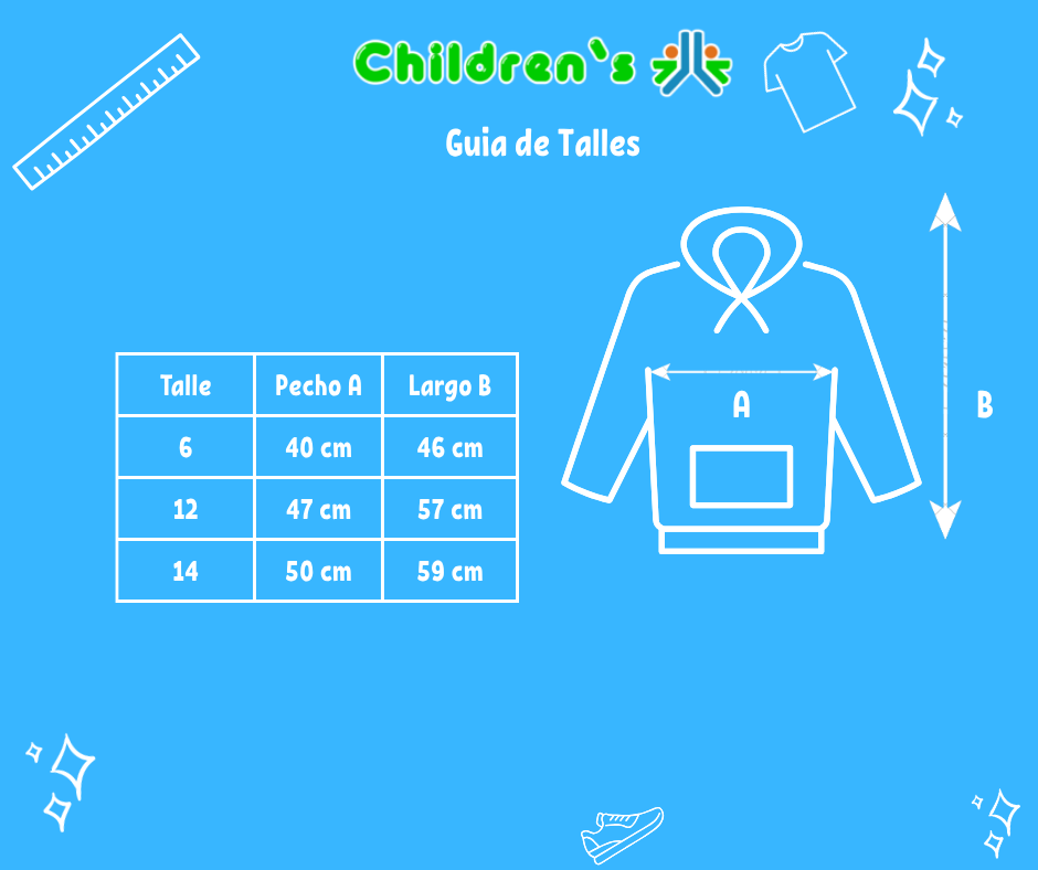Tabla de talles — Buzo Polar Tipo Towell con Sol Bordado