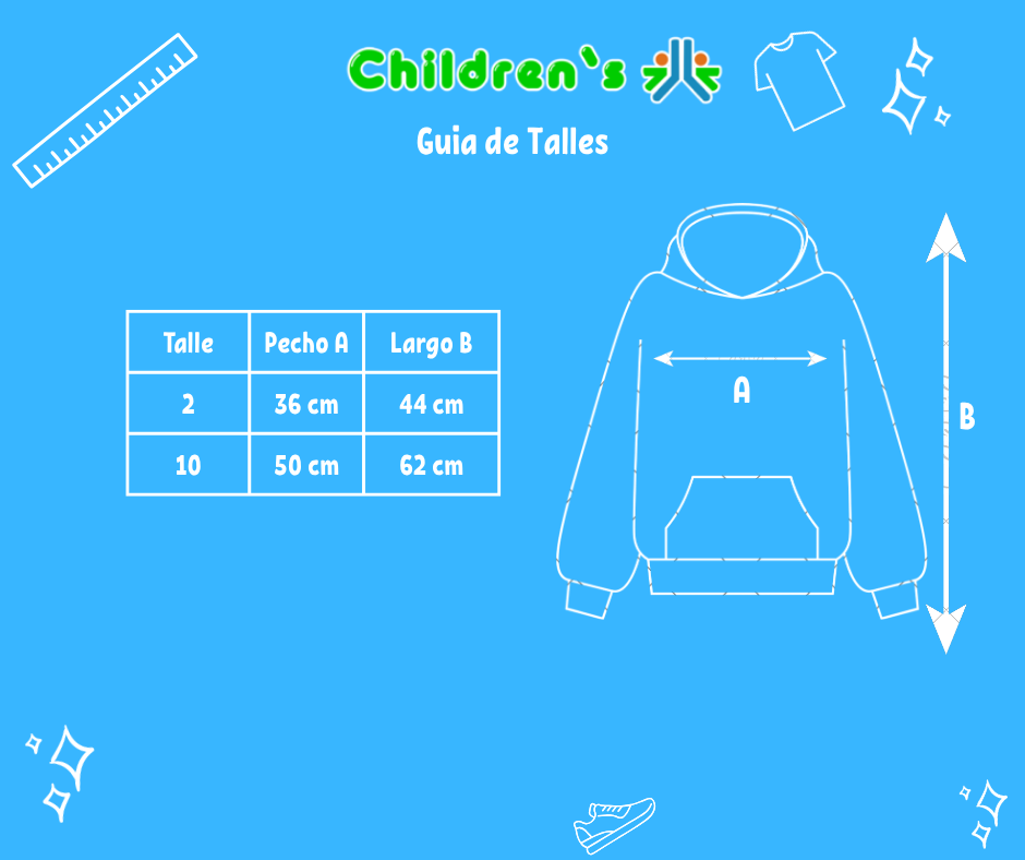 Tabla de talles — Buzo Polar con Capucha 55 Labrado