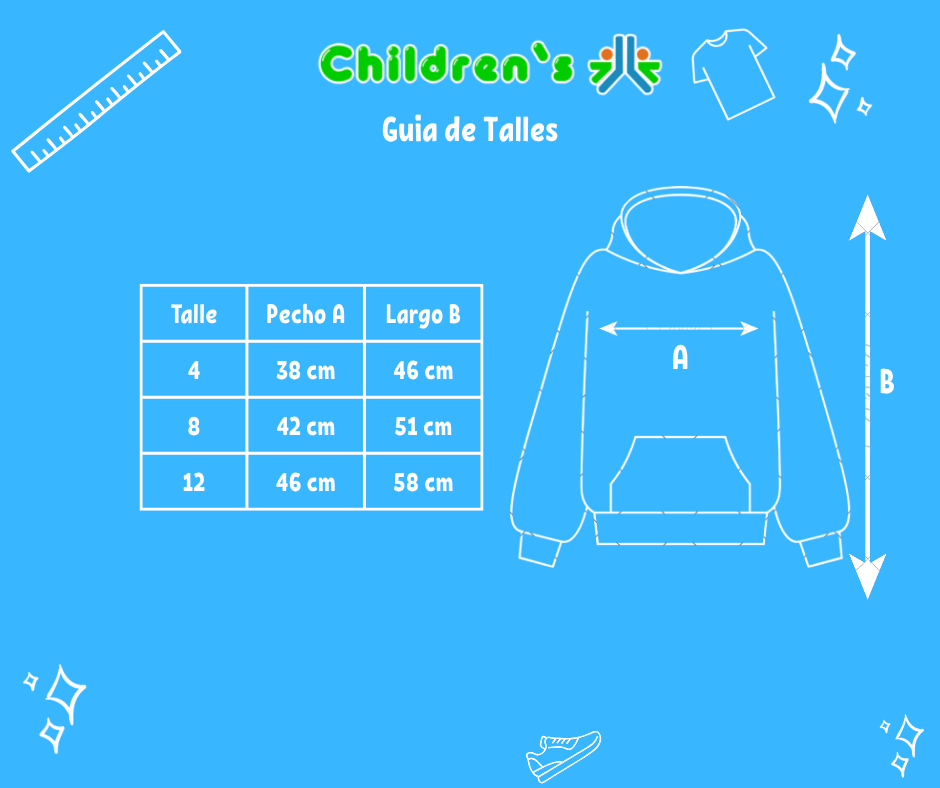 Tabla de talles — Buzo Polar con Capucha Bordado College 28