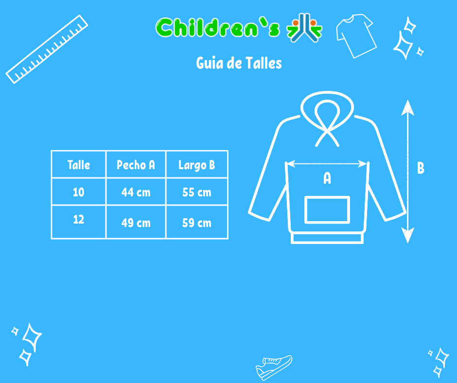 Tabla de talles — Buzo Polar con Labrado Girls 52