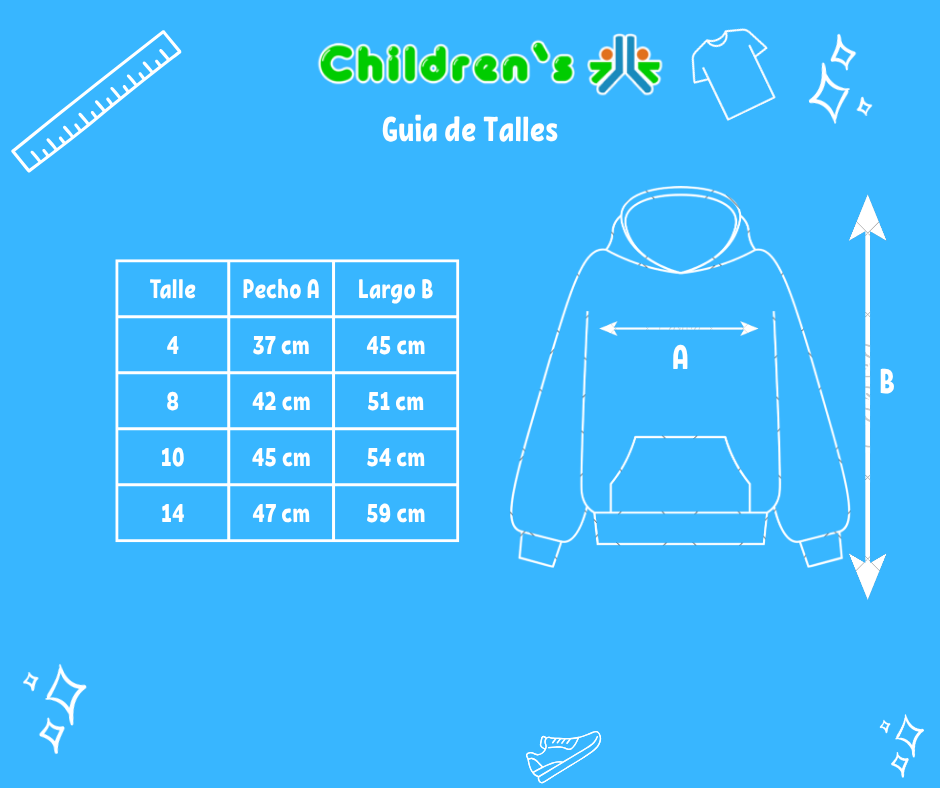 Tabla de talles — Buzo Polar Rayado con Cierre