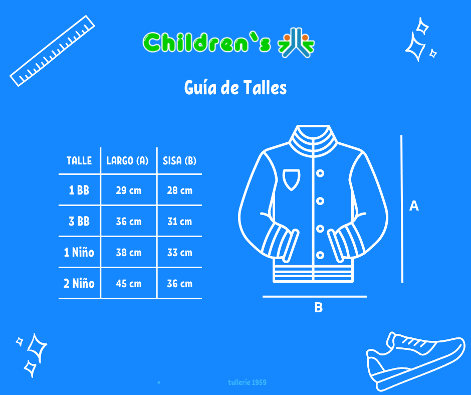 Tabla de talles — Campera Peluda con Capucha
