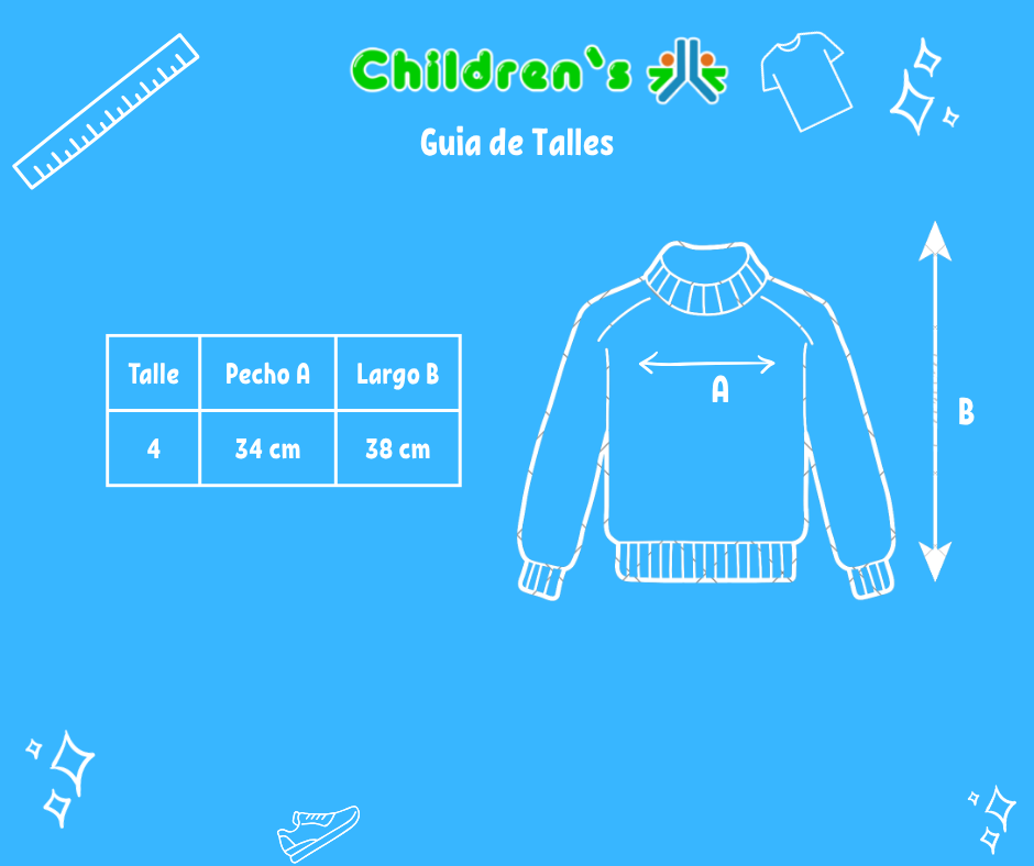 Tabla de talles — Buzo Polar Liso con Cierre Winter