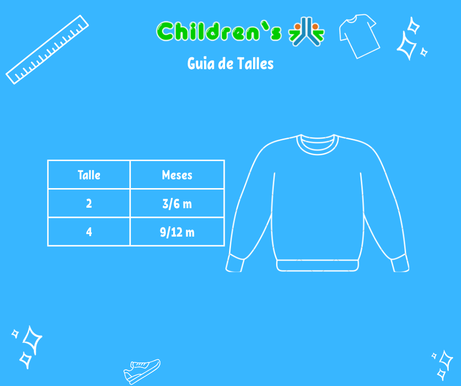 Tabla de talles — Buzo Polar Bordado Osos