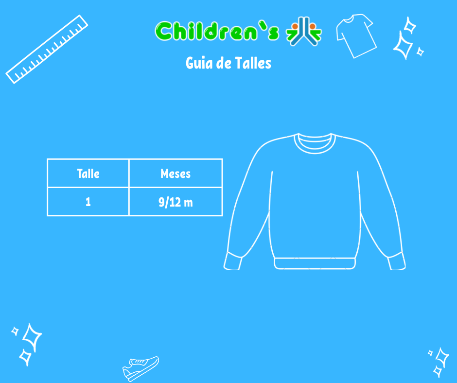 Tabla de talles — Buzo Polar con Aplique de Flor y Mariposa
