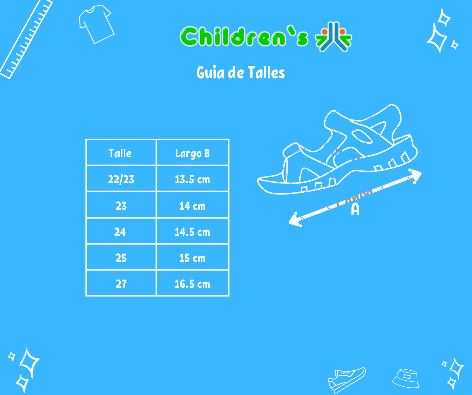 Tabla de talles — Sandalia todo Goma Franciscana Barbie