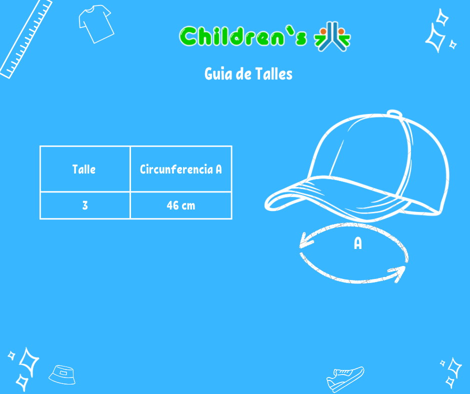 Tabla de talles — Gorro Cap Visera Little Slugger Con Elastico