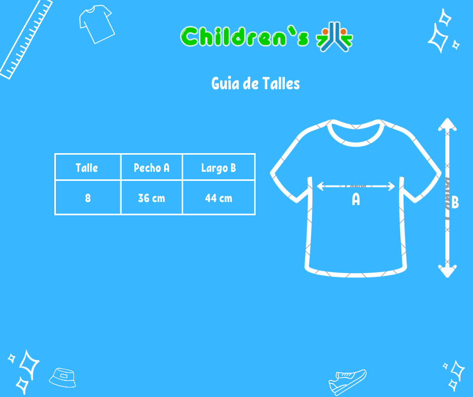Tabla de talles — Remera Manga Corta Algodon Estampado Mariposas