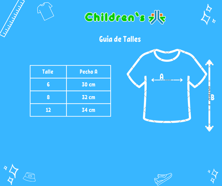 Tabla de talles — Remera Manga Corta Estampado Here My Heart con Tachas y Brillo