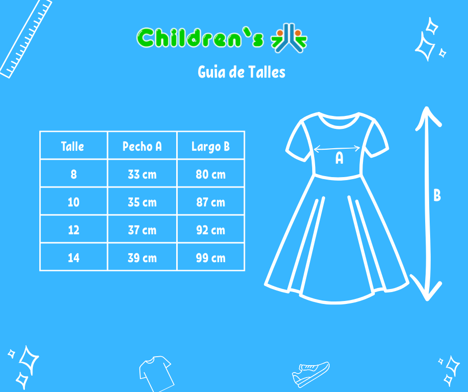 Tabla de talles — Vestido Comunión Broderie Con Moño En Raso
