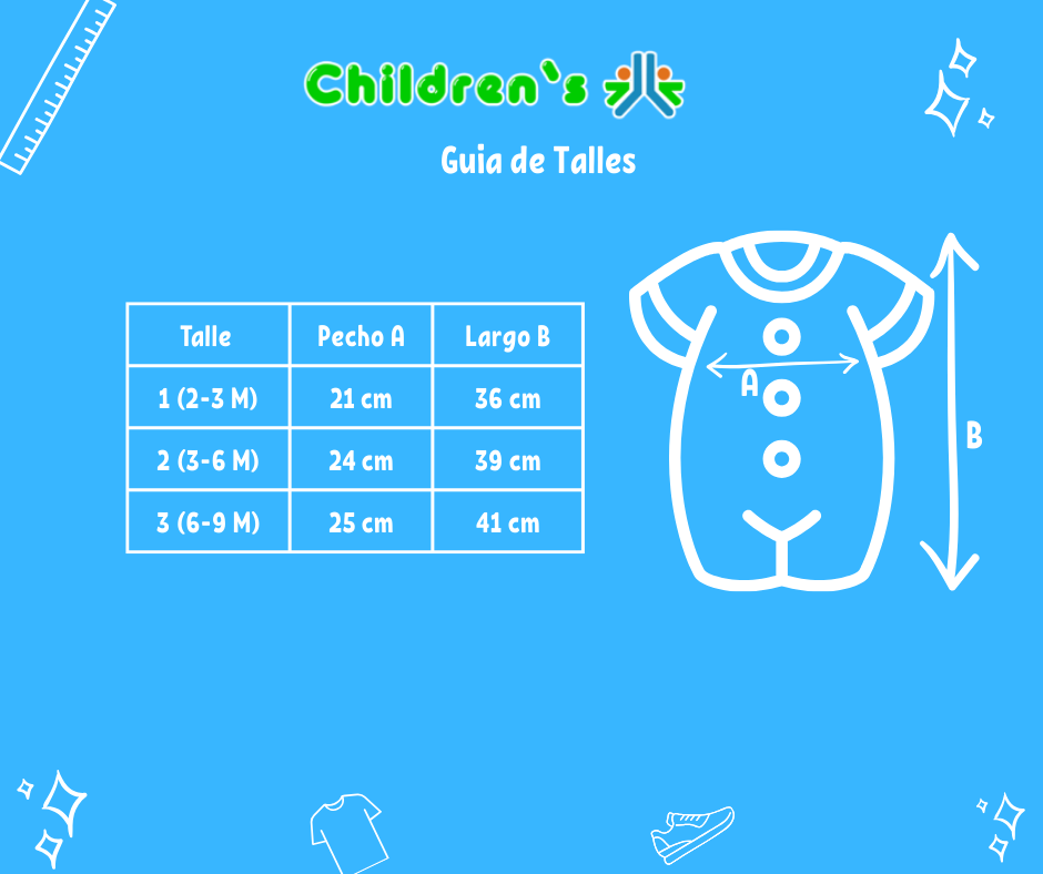 Tabla de talles — Enterito sin Mangas Estampado