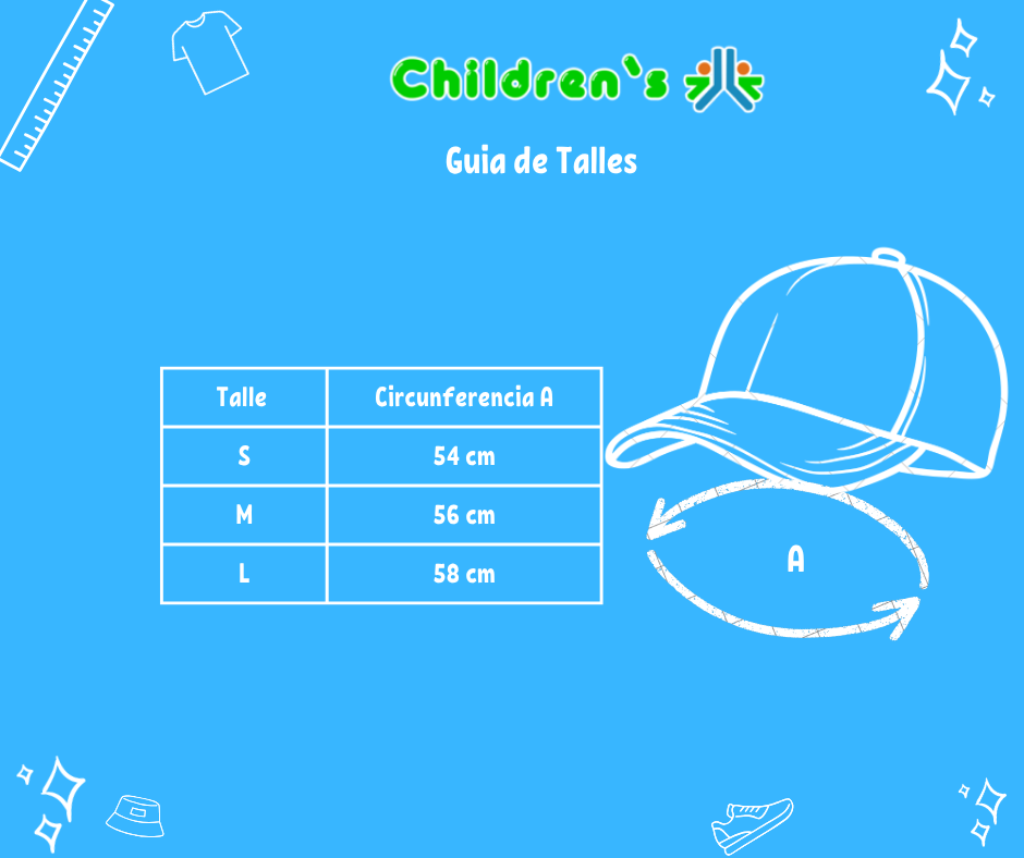 Tabla de talles — Gorro Cap Visera Footy con Glitter
