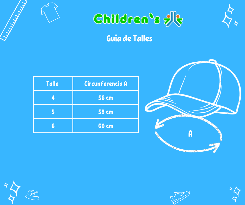 Tabla de talles — Gorro Cap Visera Kids